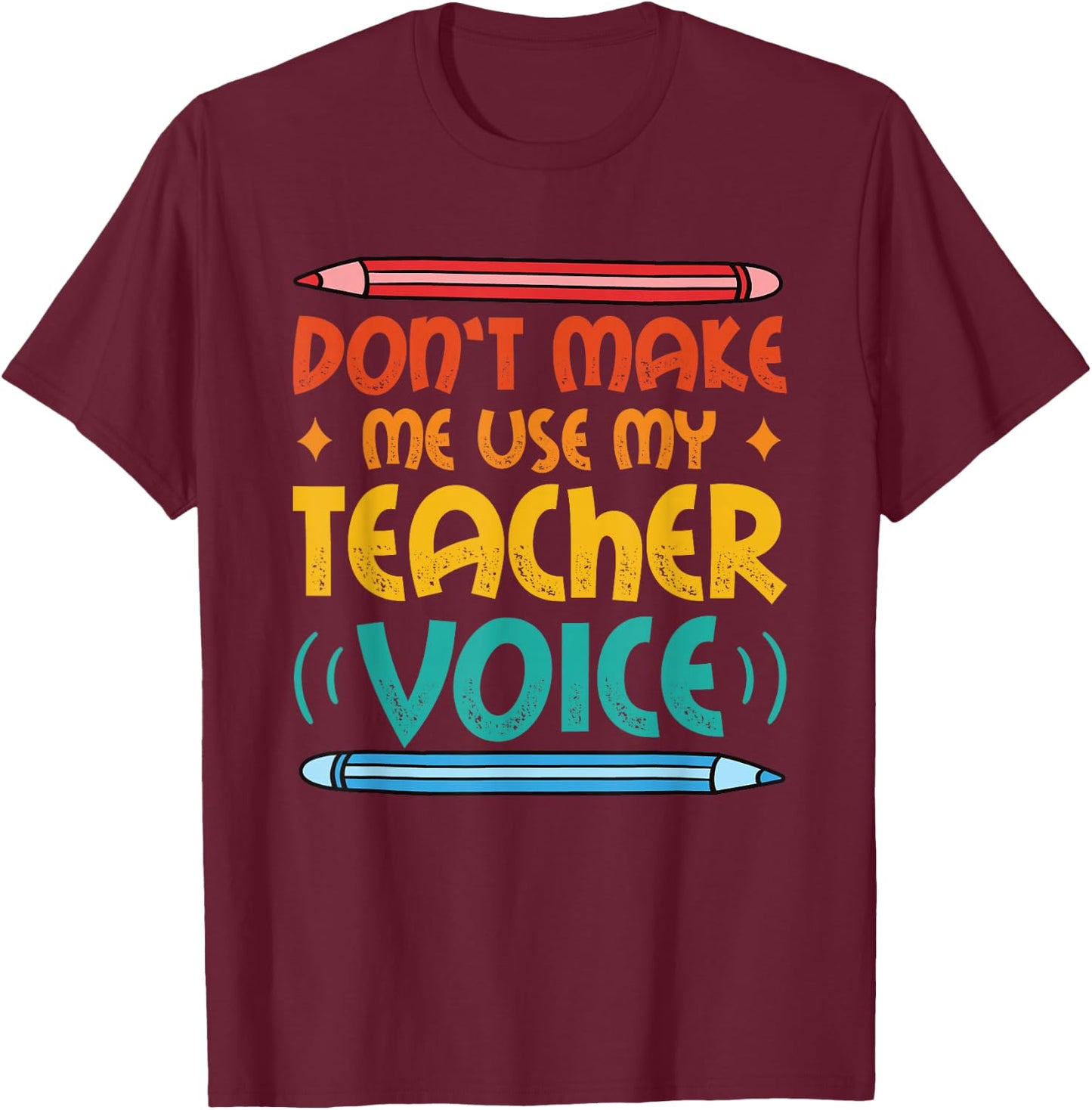 Teacher Voice Teacherlife Primary School Teacher T-Shirt - T-Shirt | Maroon