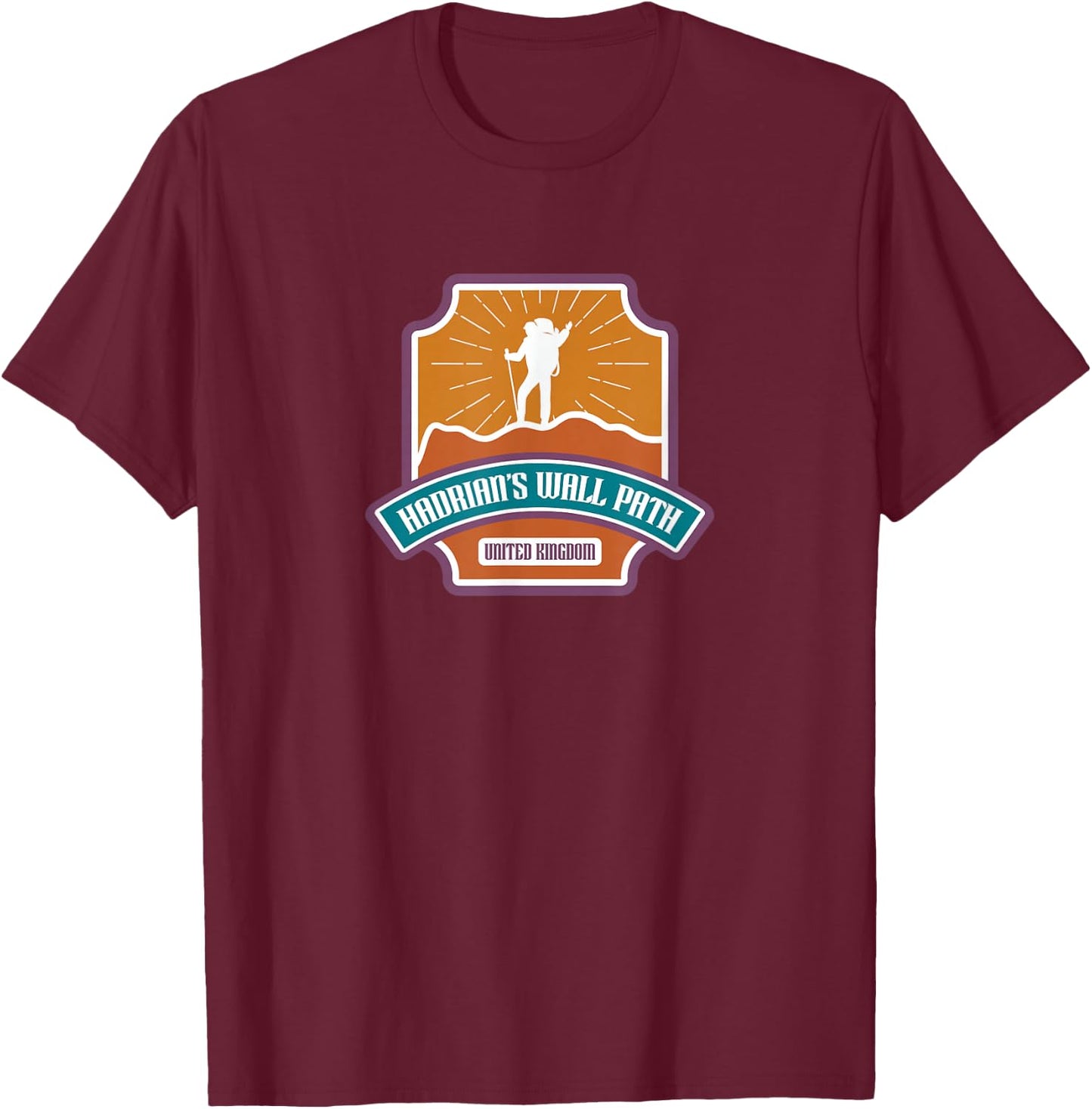 Hadrians Wall Path - United Kingdom T-Shirt - T-Shirt | Maroon