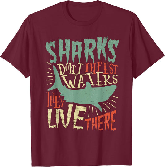 Save Our Sharks Fishing Conservation Lover Saying T Shirt T-Shirt - T-Shirt | Maroon