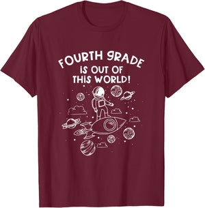 Fourth Grade Teacher First Day of School Team Space Galaxy T-Shirt - T-Shirt | Maroon