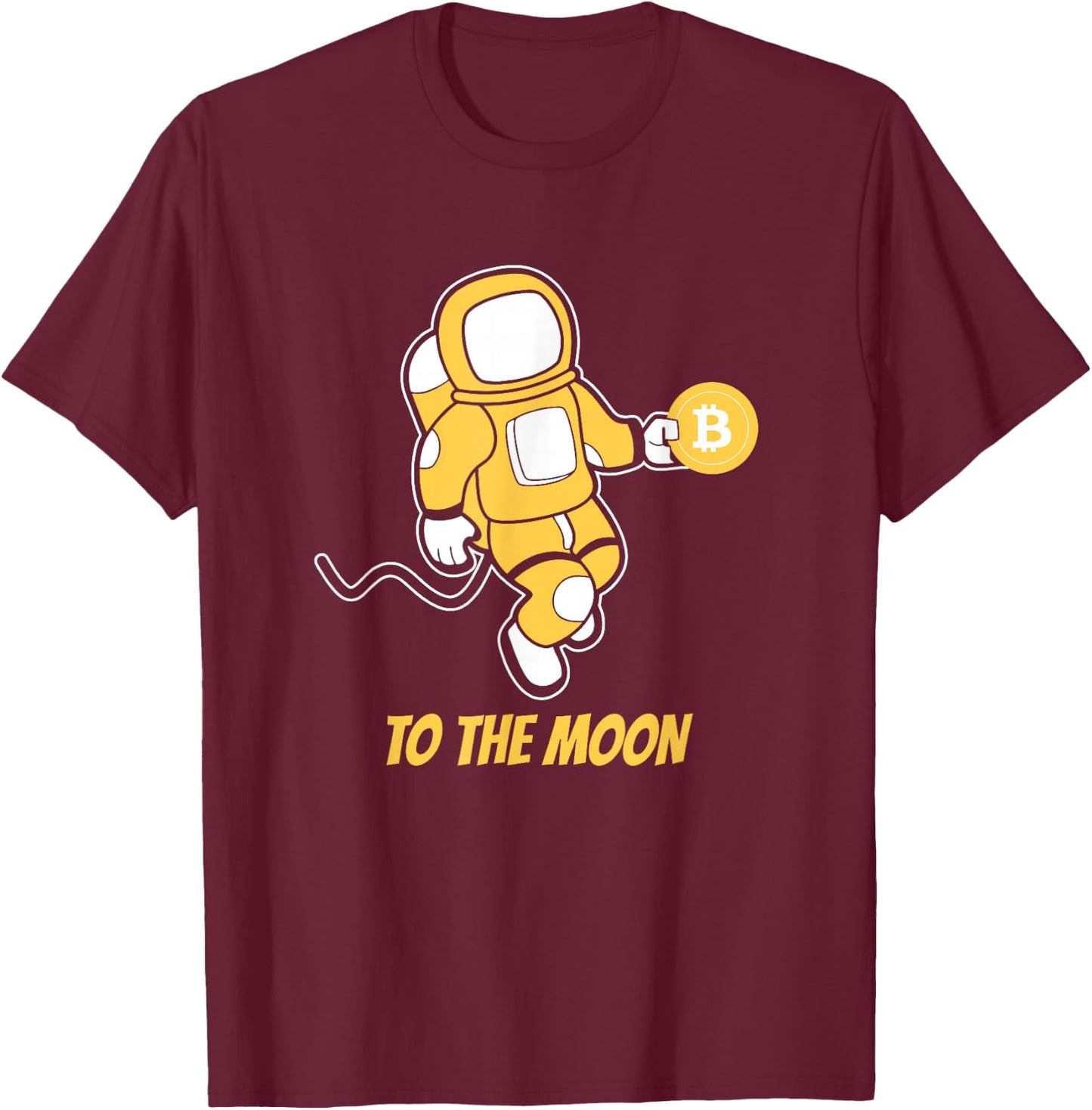 Bitcoin BTC Crypto to the Moon Astronaut T-Shirt - T-Shirt | Maroon