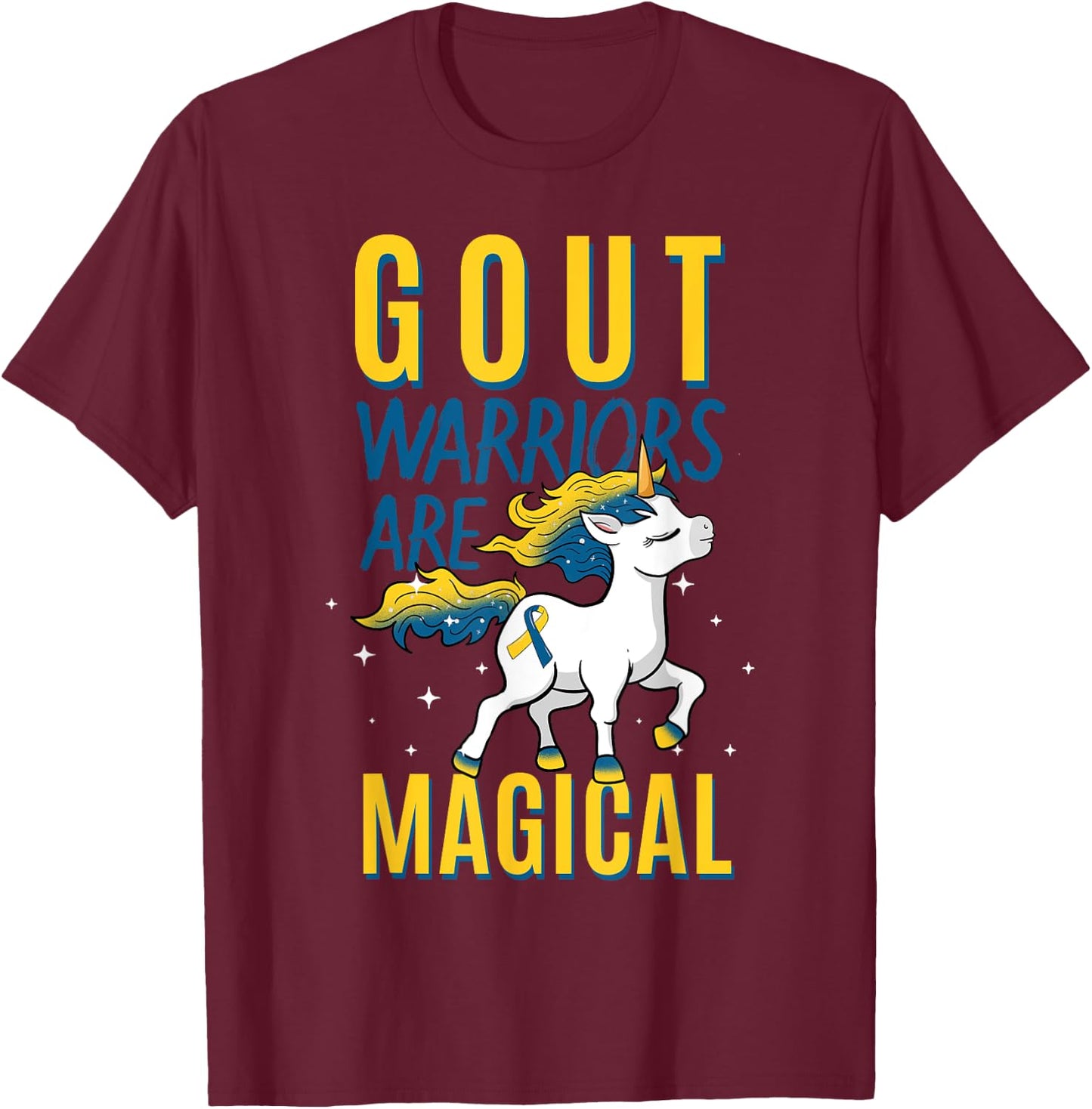 Gout Warrior Awareness Ribbon Warrior Arthritis Podagra T-Shirt - T-Shirt | Maroon