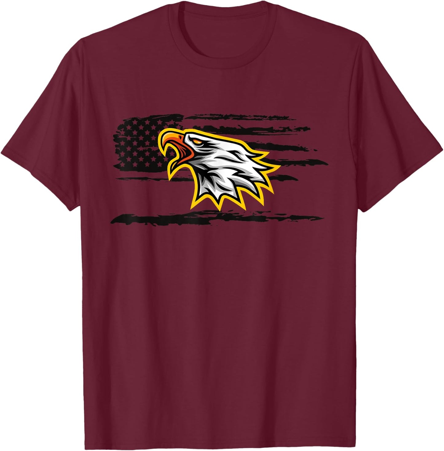 Usa Flag with Screaming Eagle T-Shirt - T-Shirt | Maroon