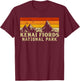 Vintage Retro Mountain Graphics Kenai Fiords National Park T-Shirt - T-Shirt | Maroon