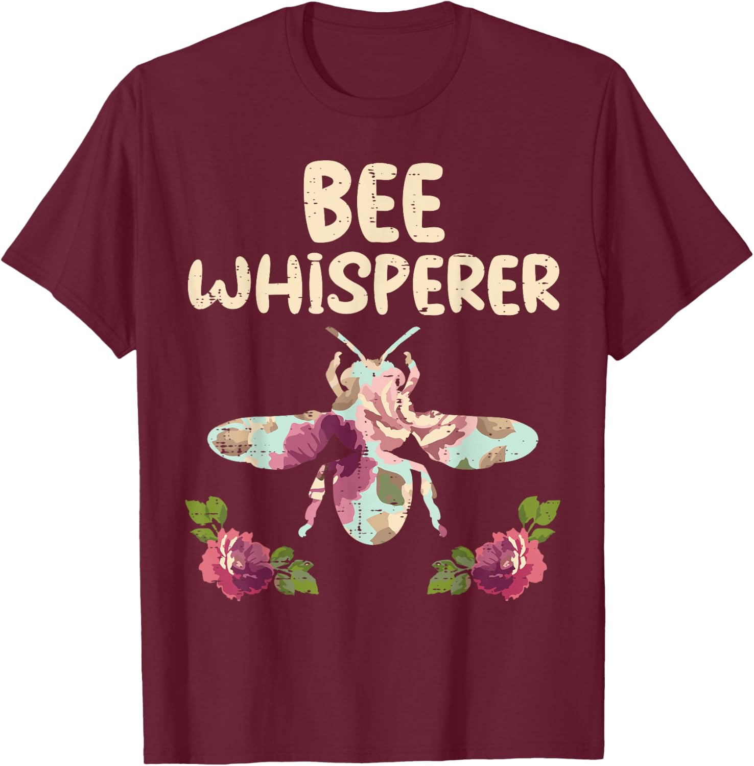 Bee Whisperer Flower Funny Beekeeper Apiarist Men Women T-Shirt - T-Shirt | Maroon