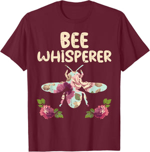 Bee Whisperer Flower Funny Beekeeper Apiarist Men Women T-Shirt - T-Shirt | Maroon