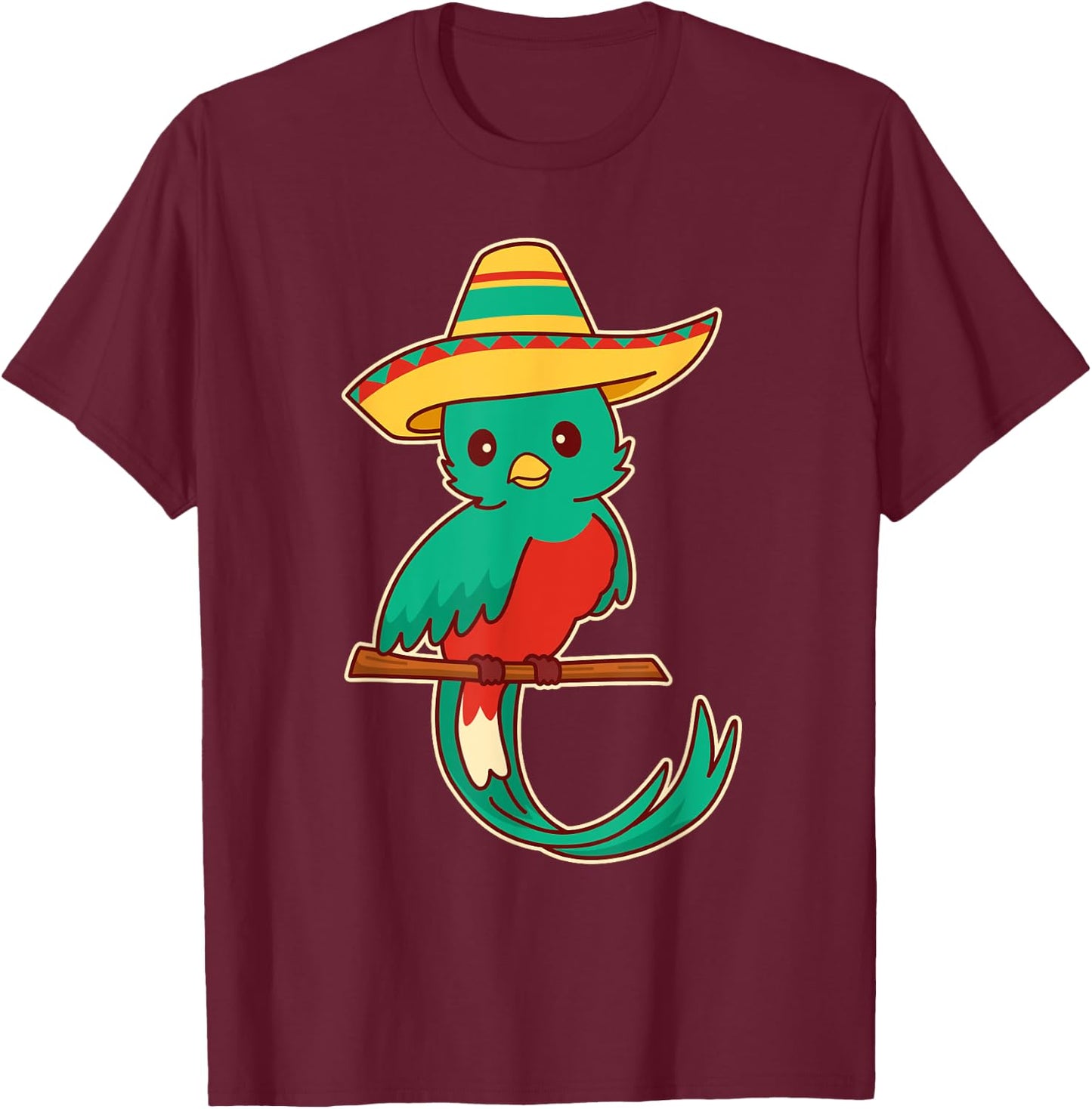 Guatemala Quetzal Bird With Sombrero - Quetzals T-Shirt - T-Shirt | Maroon