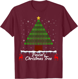 Pascal's Christmas Tree - Fun Math Ugly Xmas Sweater T-Shirt - T-Shirt | Maroon