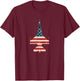 Patriotic F-16 American Flag silhouette novelty T-Shirt - T-Shirt | Maroon