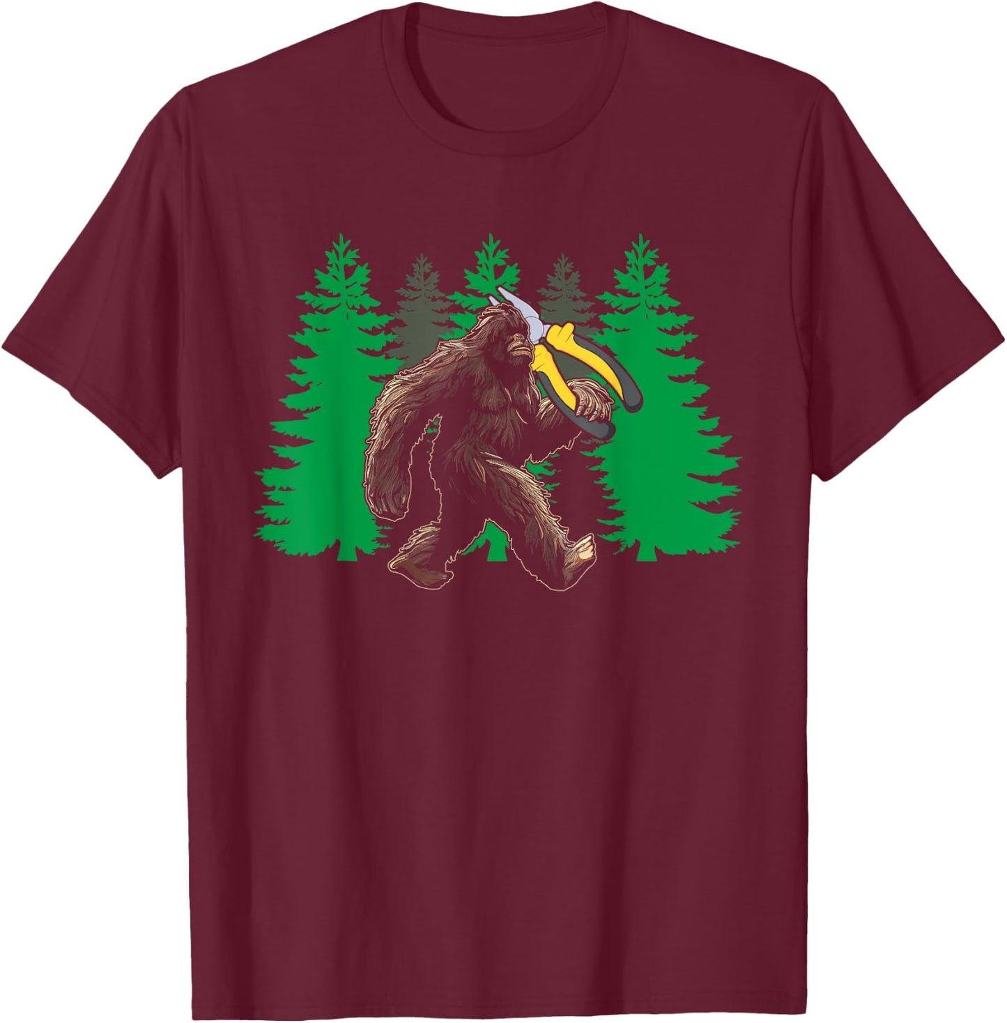 Bigfoot electrician plier sasquatch technician gifts T-Shirt - T-Shirt | Maroon
