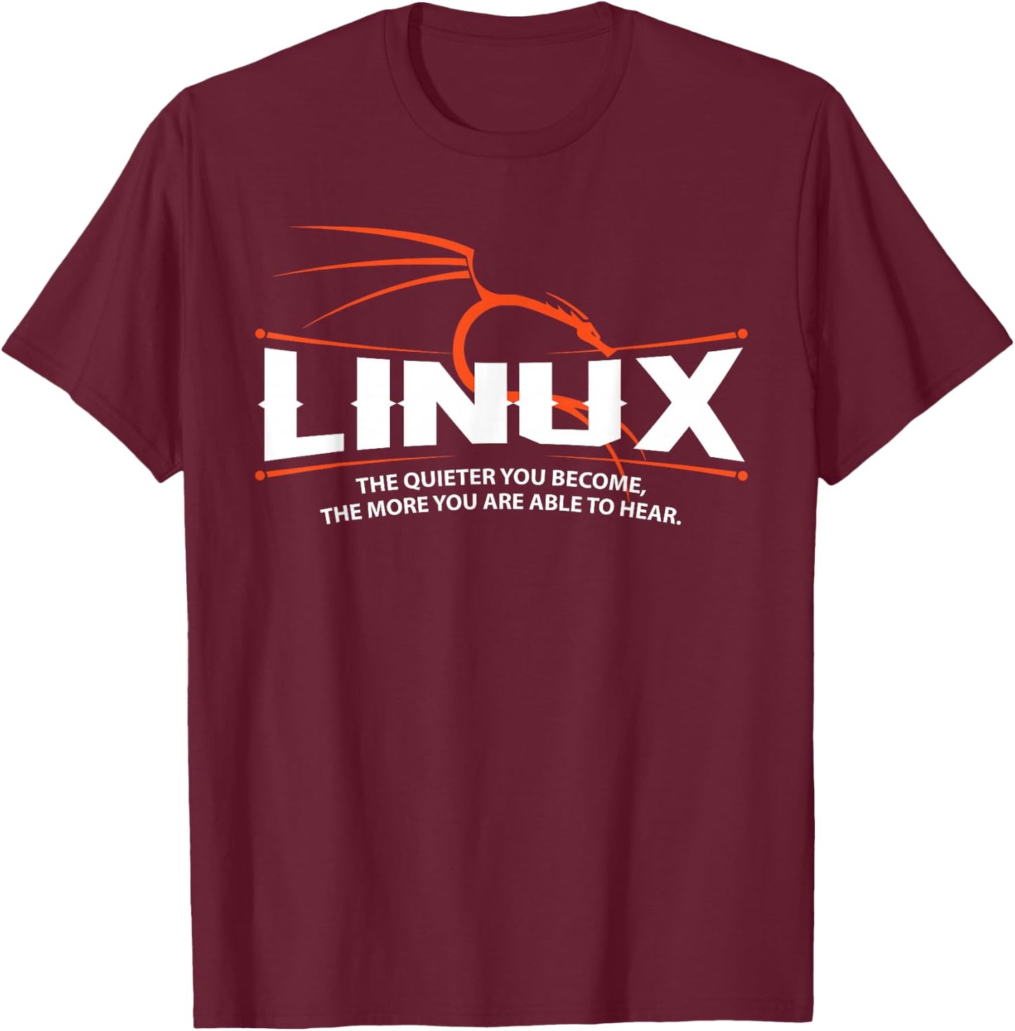 Backtrack Kali Linux Dragon and Tagline T-Shirt - T-Shirt | Maroon