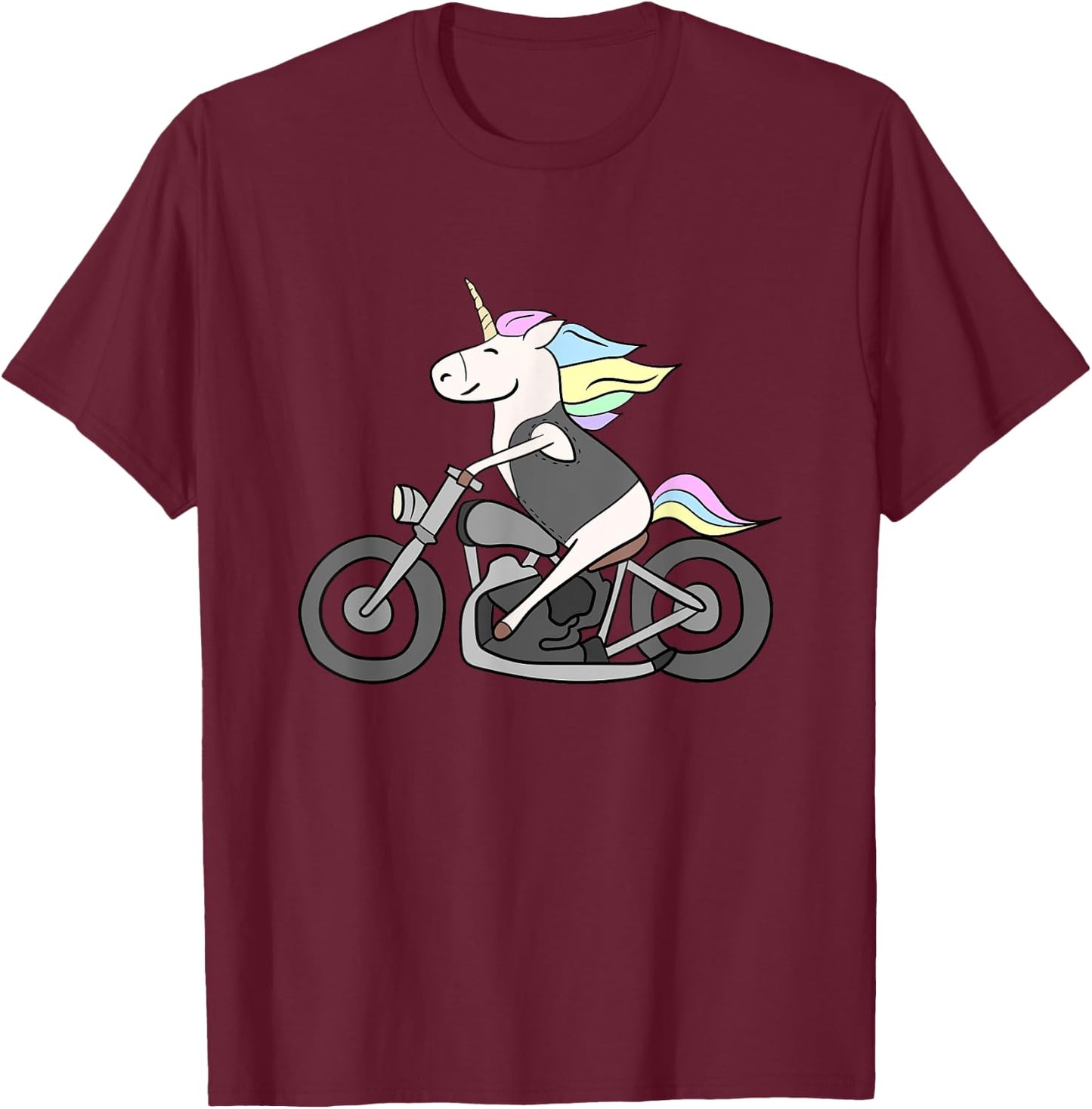 Born To Bike Unicorn I Motorcycle Fan Biker Fun T-Shirt - T-Shirt | Maroon