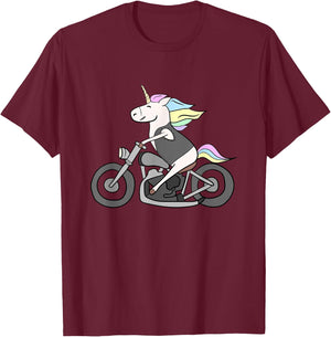 Born To Bike Unicorn I Motorcycle Fan Biker Fun T-Shirt - T-Shirt | Maroon