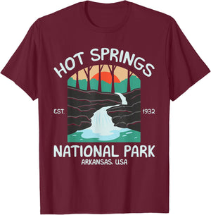 Hot Springs US National Park Arkansas Gift T-Shirt - T-Shirt | Maroon