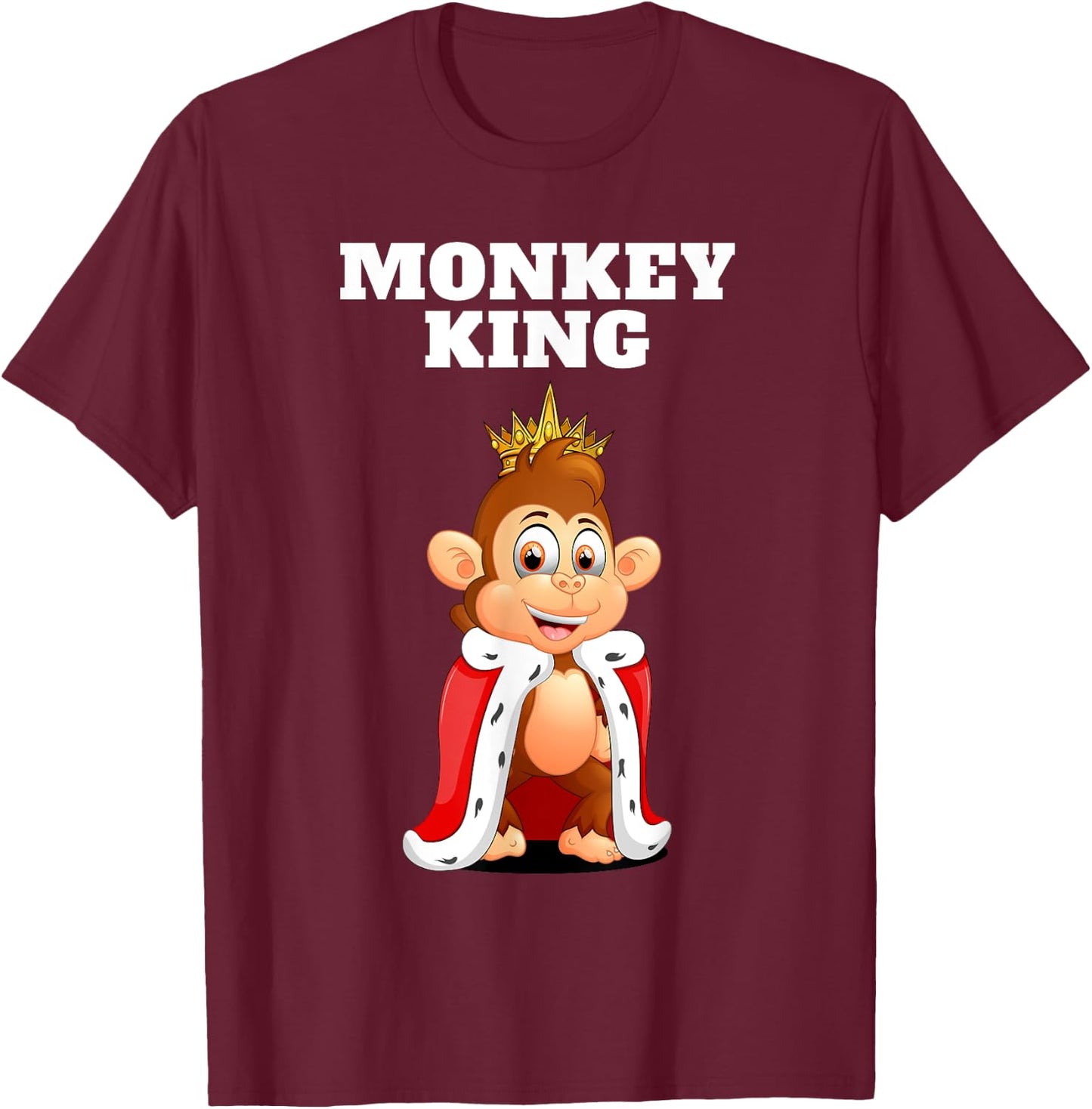 Monkey King | Boys Monkey | Monkey T-Shirt - T-Shirt | Maroon