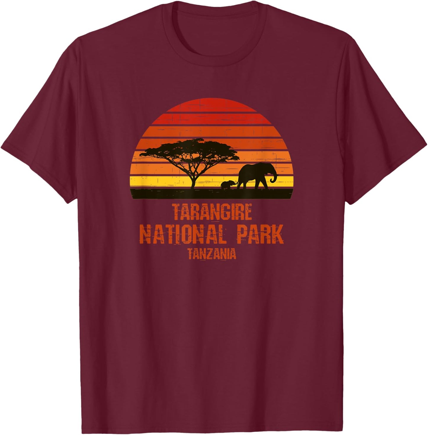 Tarangire National Park Tanzania T-Shirt - T-Shirt | Maroon