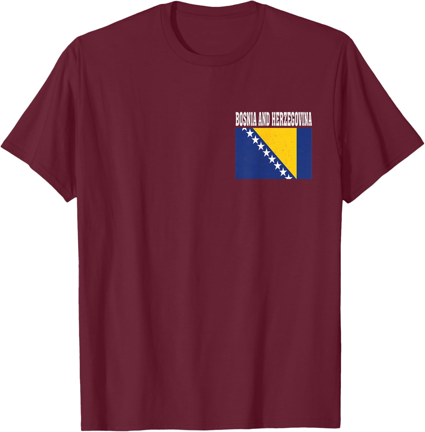 Bosnia and Herzegovina Flag Patriotic National Souvenir T-Shirt - T-Shirt | Maroon