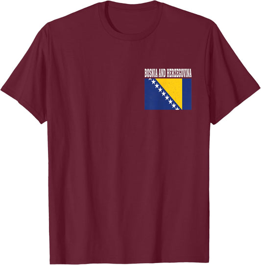 Bosnia and Herzegovina Flag Patriotic National Souvenir T-Shirt - T-Shirt | Maroon