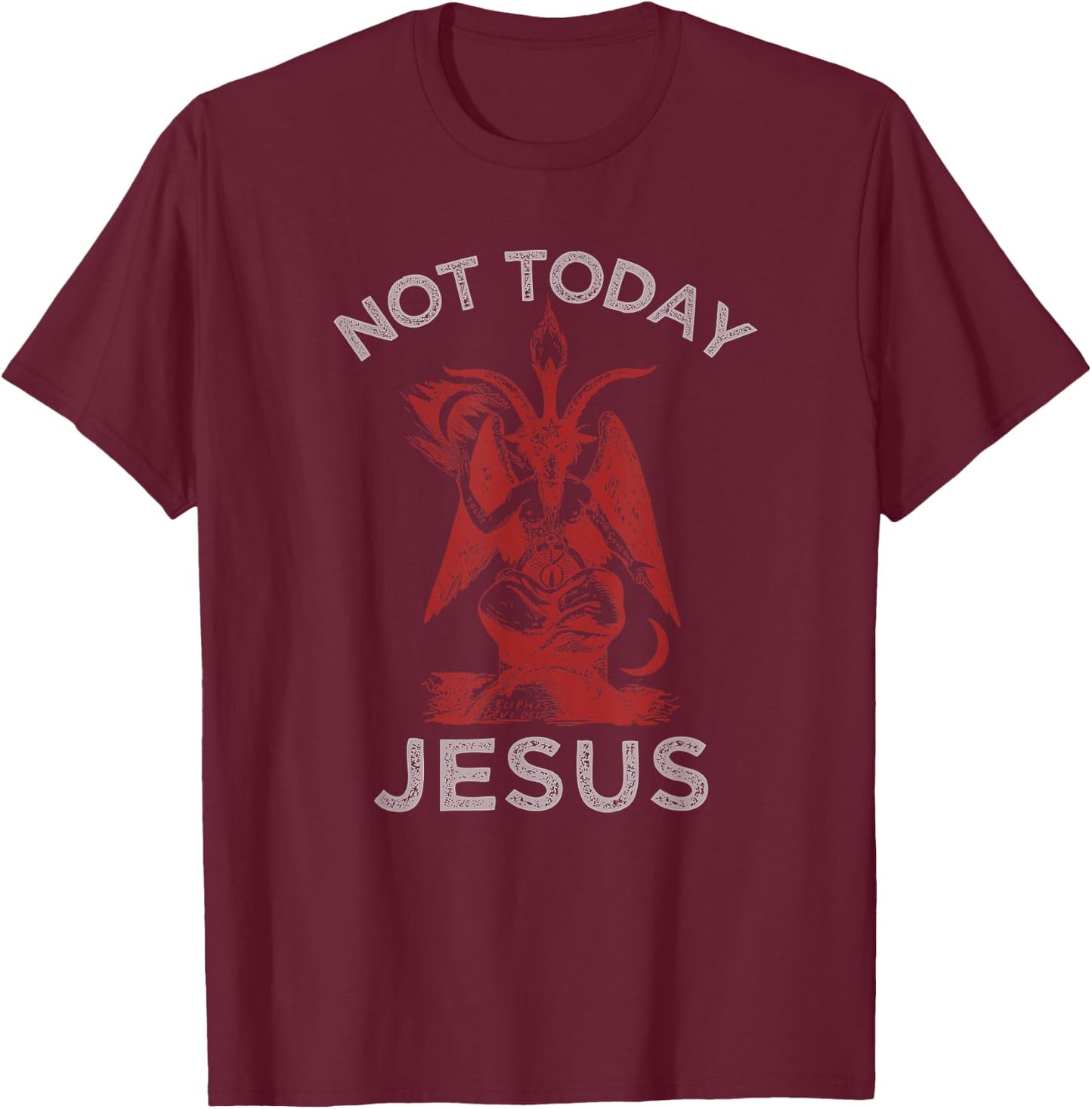 Satan | Not Today Jesus | Funny Meme T-Shirt - T-Shirt | Maroon