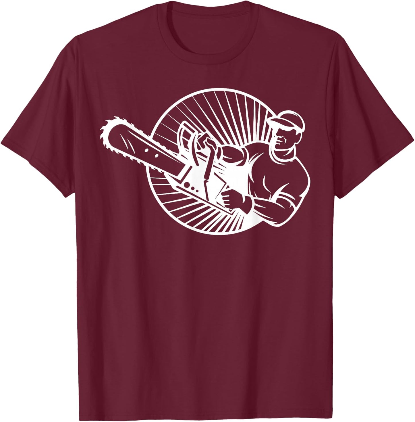 Arborist Chainsaw Tree Surgeon Arboriculturist T-Shirt - T-Shirt | Maroon