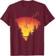 Sunset Forest Nature Pine Tree Camping Summer Outdoor Travel Men Women Kids T-Shirt - T-Shirt | Maroon
