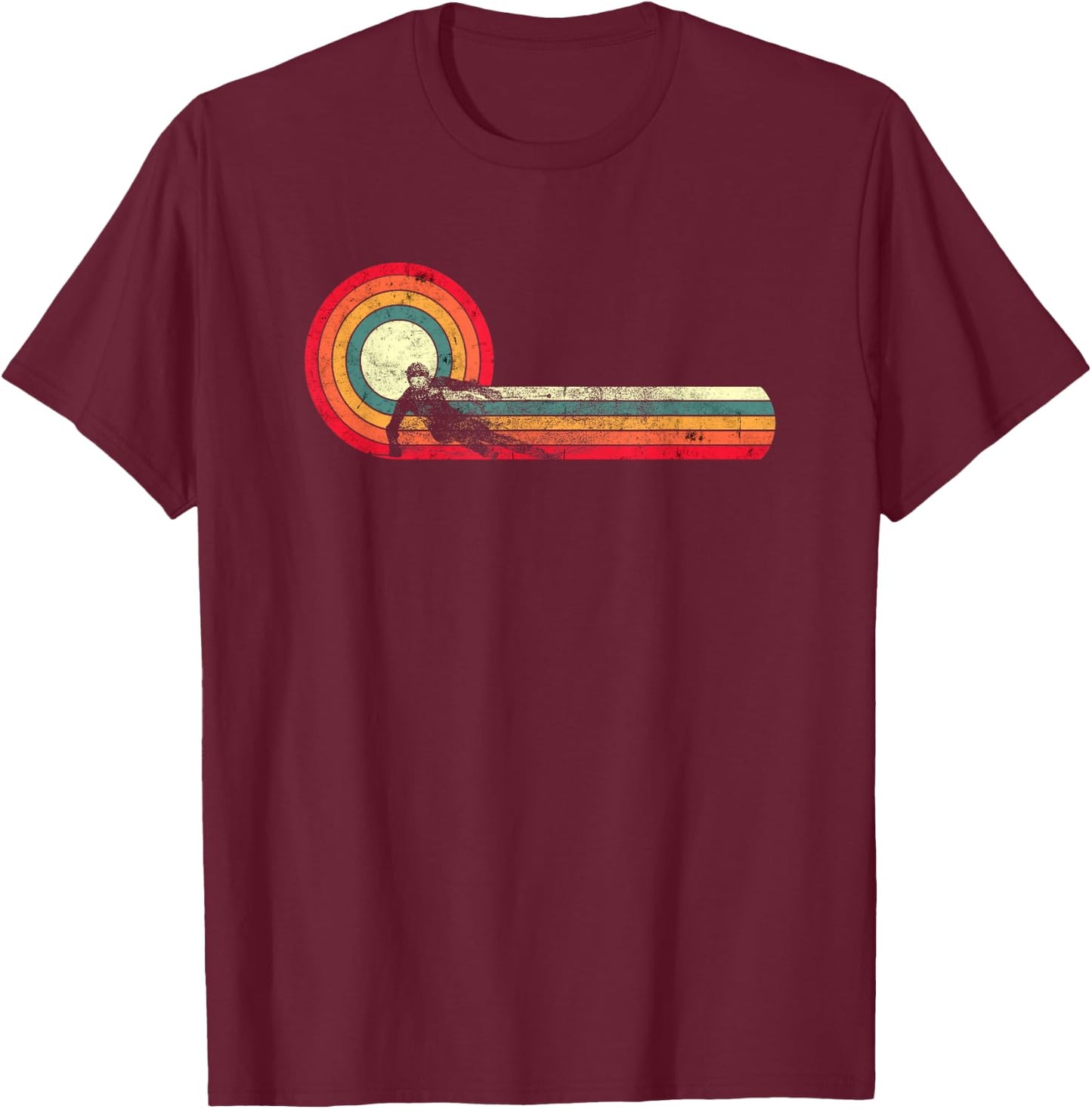 Funny Retro Ski Vintage 80s 90s Skiing Downhill Freestyle T-Shirt - T-Shirt | Maroon