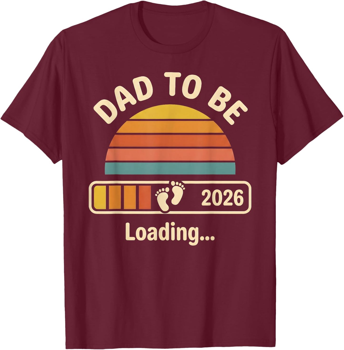 Dad Est 2026 Expect Baby 2026 First Time Dad Daughter T-Shirt - T-Shirt | Maroon