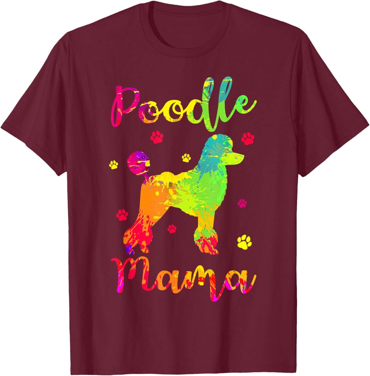 Poodle Mama Dog Breeders Pet Water Retriever Mother's Day T-Shirt - T-Shirt | Maroon