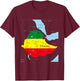 Ethiopia Map. Ethiopian Habesha Flag, Location and Pride T-Shirt - T-Shirt | Maroon