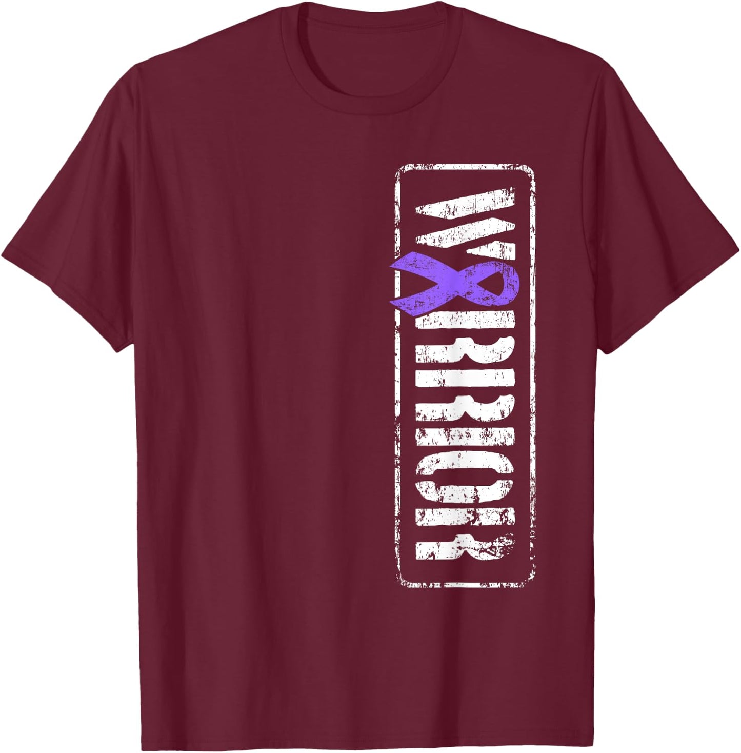 Hodgkins Lymphoma Warrior - Military-Style Awareness T-Shirt - T-Shirt | Maroon
