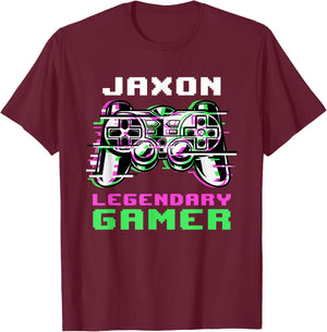 Jaxon - Legendary Gamer - Personalized T-Shirt - T-Shirt | Maroon