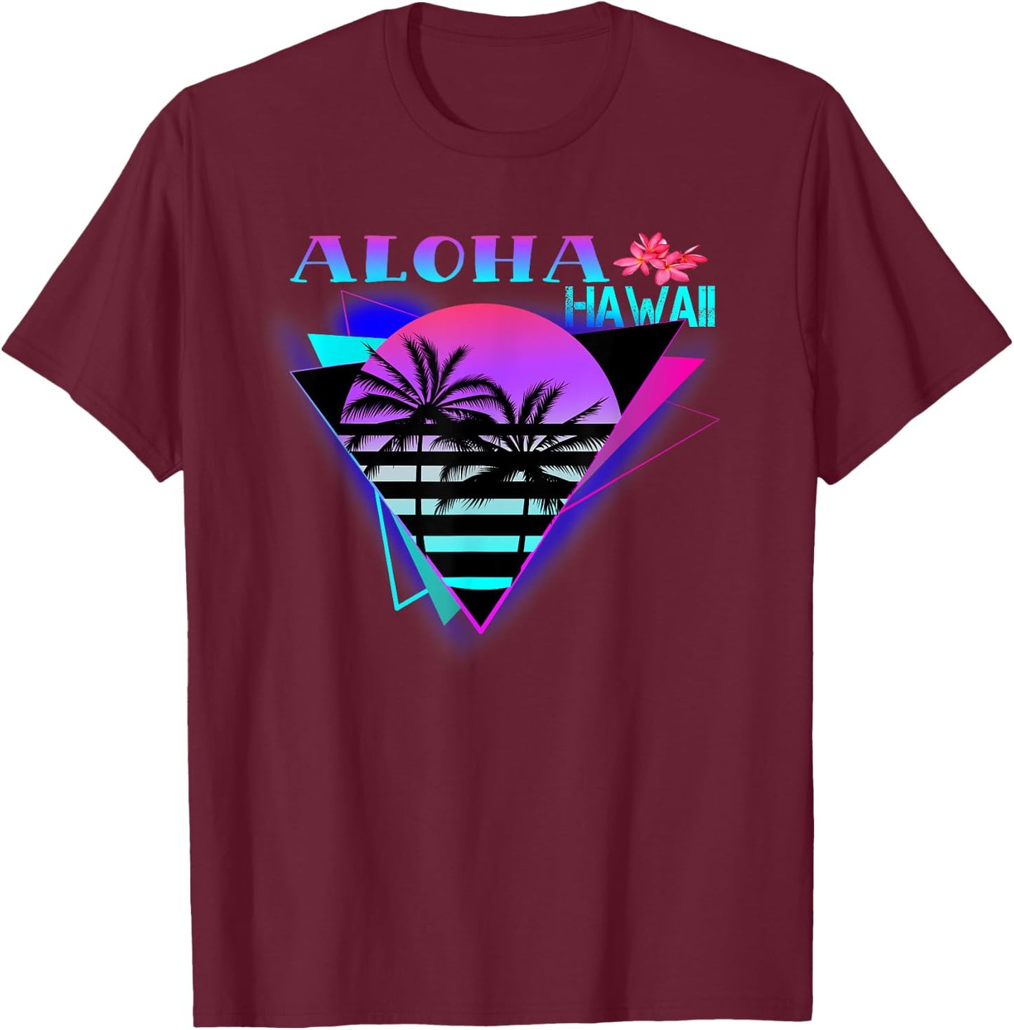 Aloha Hawaii Island Palm Beach Men Women T-Shirt - T-Shirt | Maroon