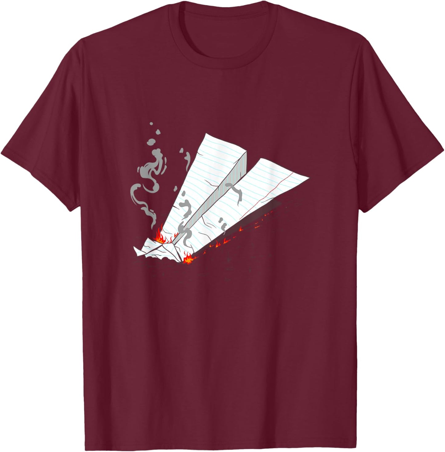 Paper Plane Crash T-Shirt - T-Shirt | Maroon