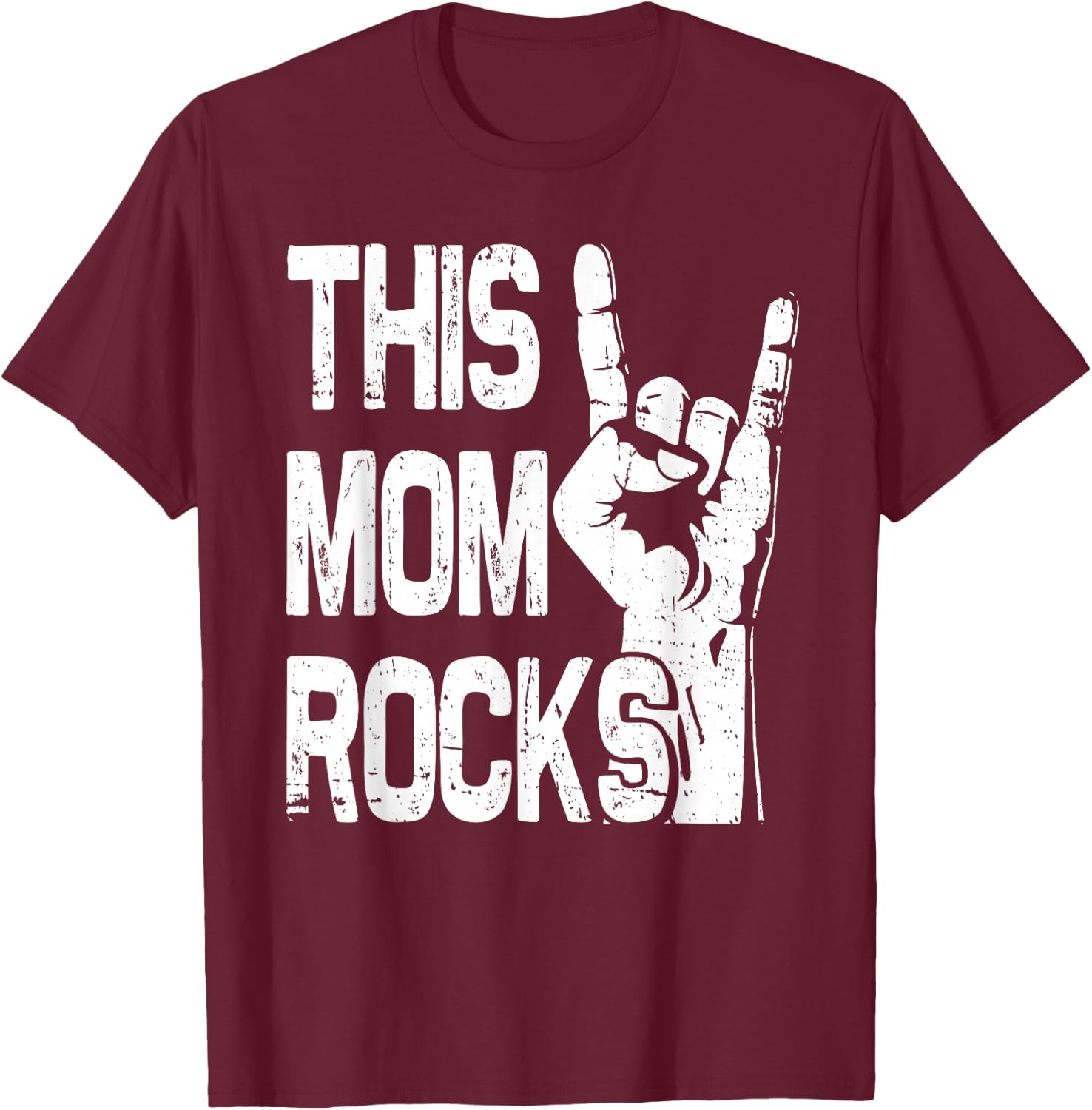 Funny This Mom Rocks Rock n Roll Metal Grunge Mother's Day T-Shirt - T-Shirt | Maroon