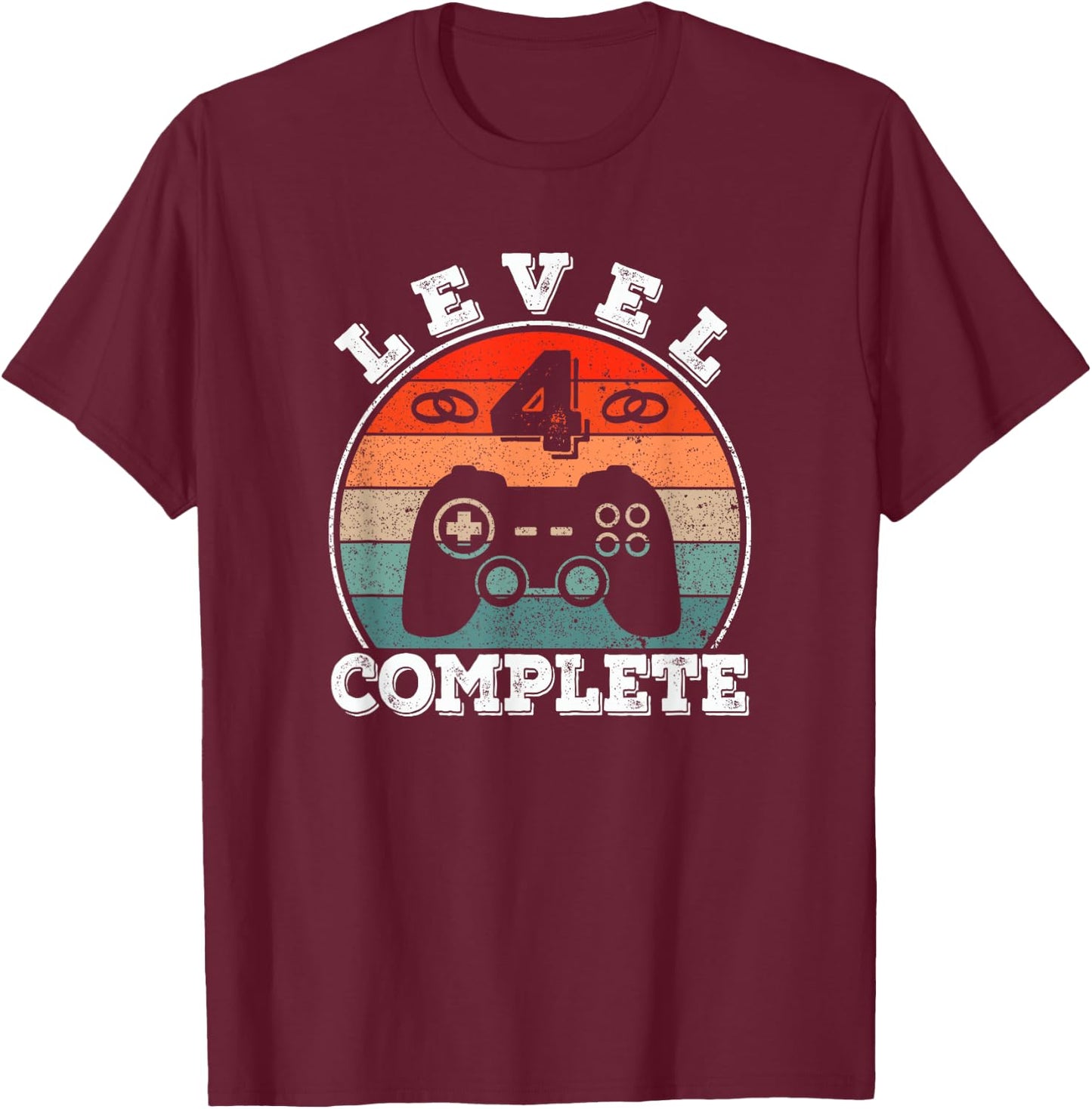 4 Years Marriage Anniversary 4 Year Married Level 4 Complete T-Shirt - T-Shirt | Maroon