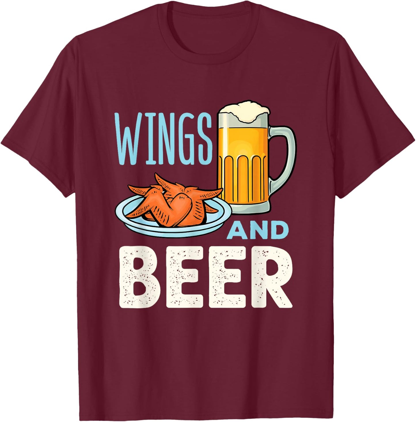Wings and Beer T-Shirt - T-Shirt | Maroon