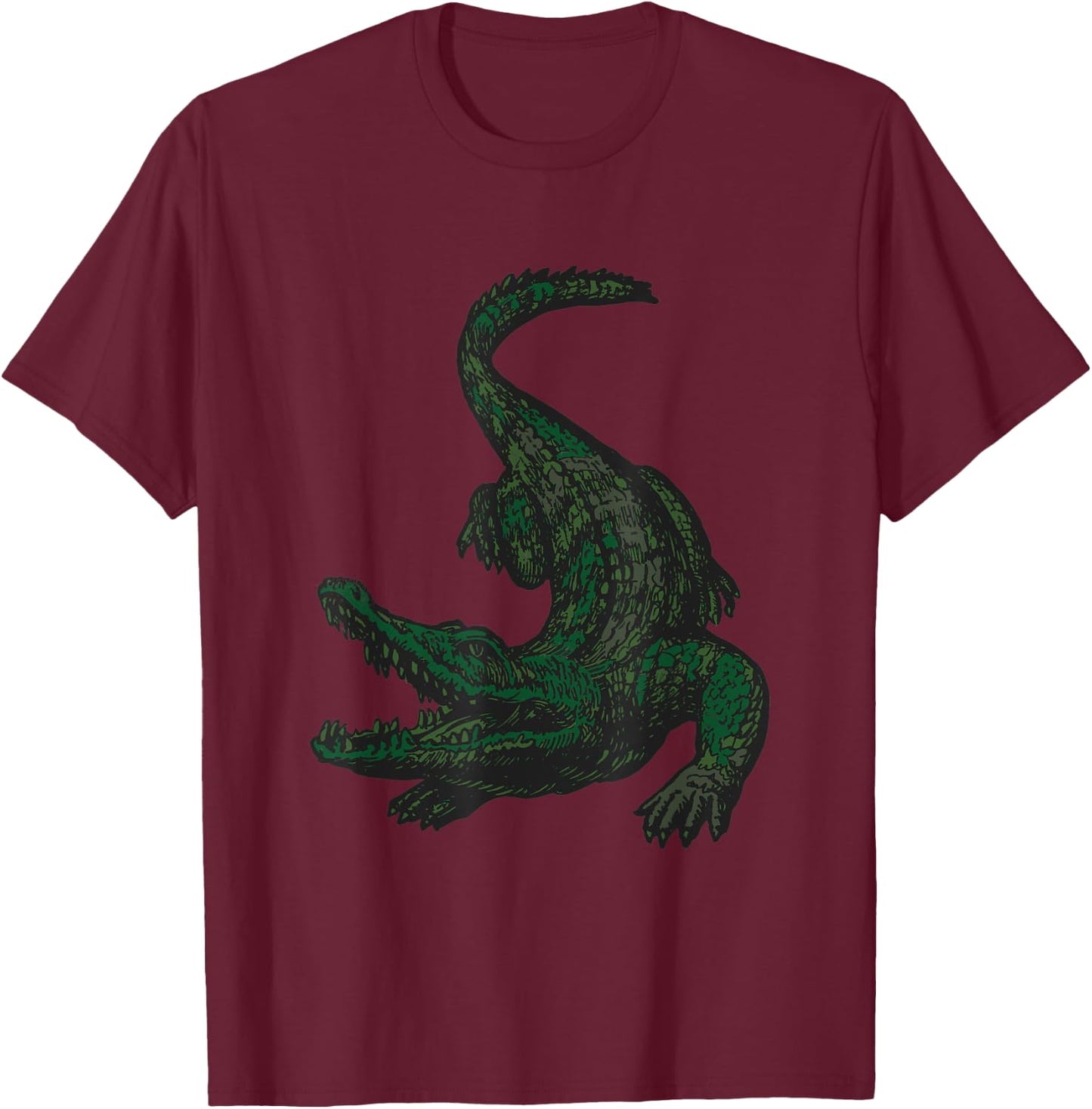 Military Alligator Camo Crocodile Veteran T-Shirt - T-Shirt | Maroon