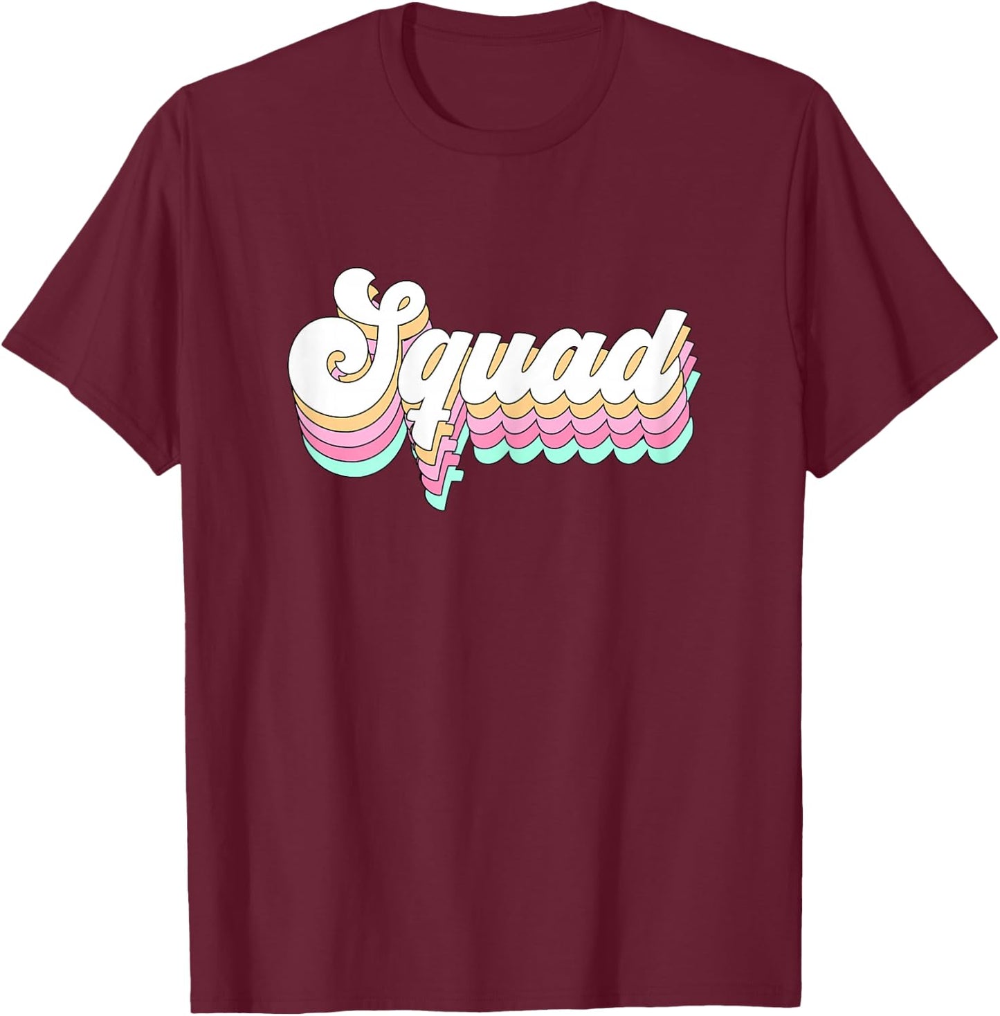 Bride Squad Retro Bachelorette Party for Bridesmaid Groovy T-Shirt - T-Shirt | Maroon