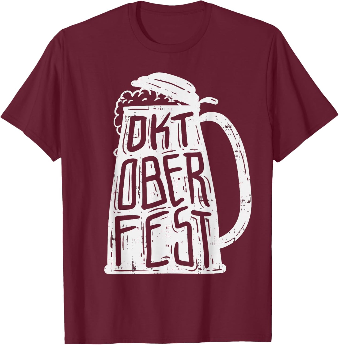 Oktoberfest Beer Mug Shirt OktoBeerFest German Drinking Gift T-Shirt - T-Shirt | Maroon