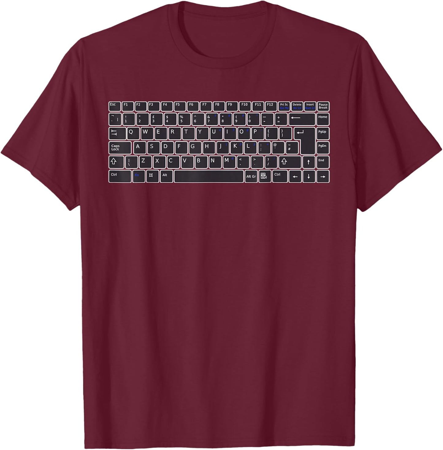PC Computer Keyboard Buttons T-Shirt - T-Shirt | Maroon