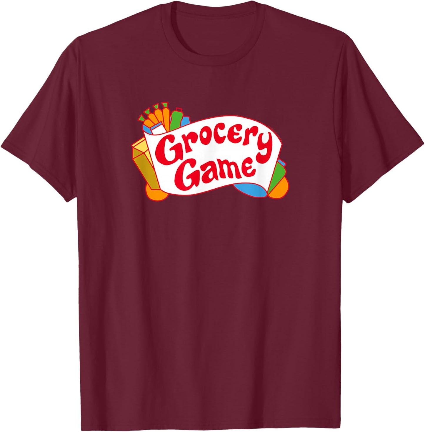 Price is Right - Grocery Game T-Shirt - T-Shirt | Maroon