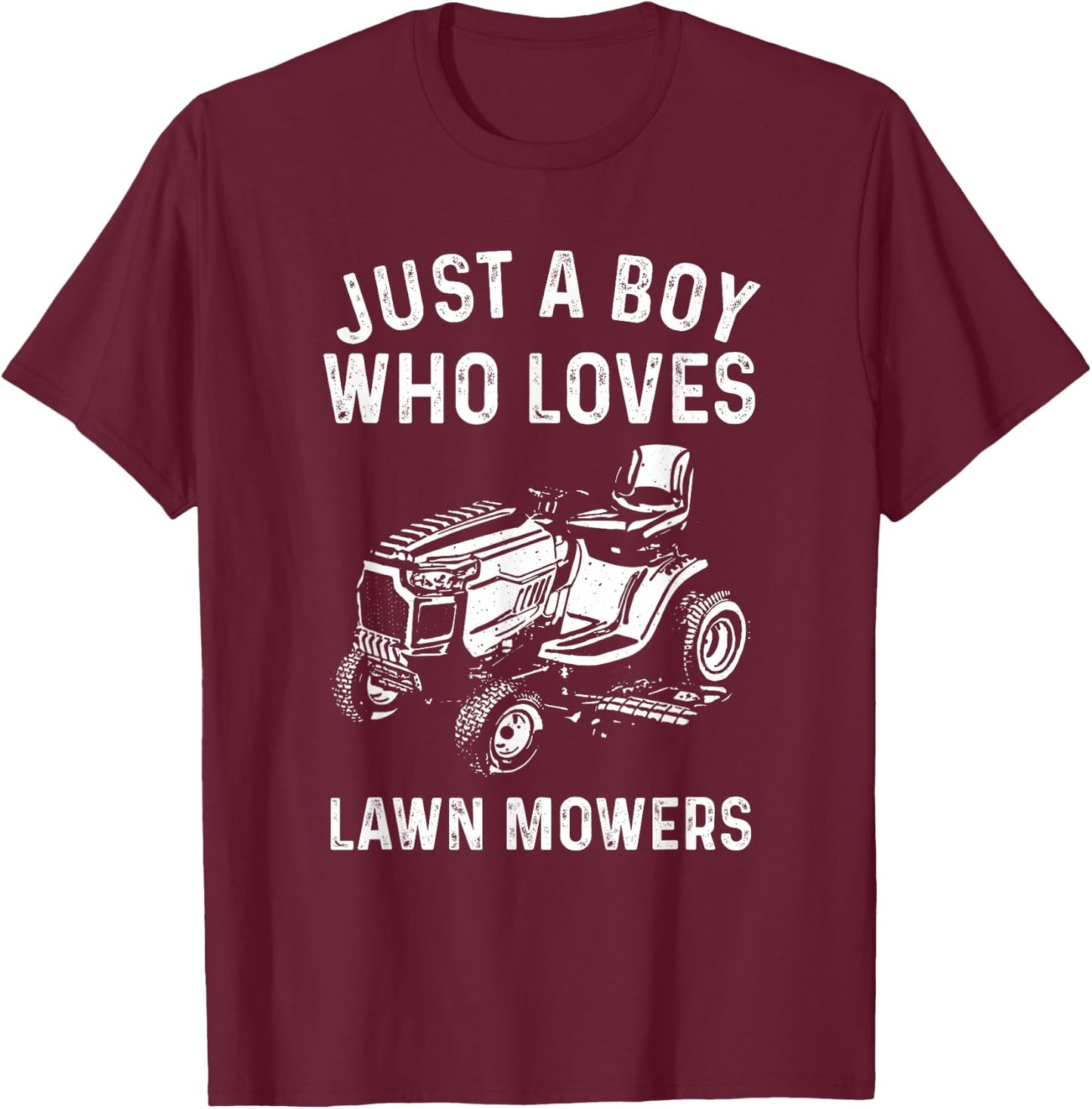 Cool Lawn Mower Design For Boys Kids Men Lawn Mowing Lovers T-Shirt - T-Shirt | Maroon
