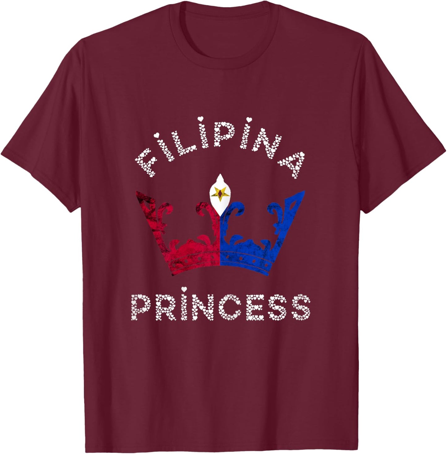 Philippines Filipina Princess Crown Pinay Filipino Pride T-Shirt - T-Shirt | Maroon