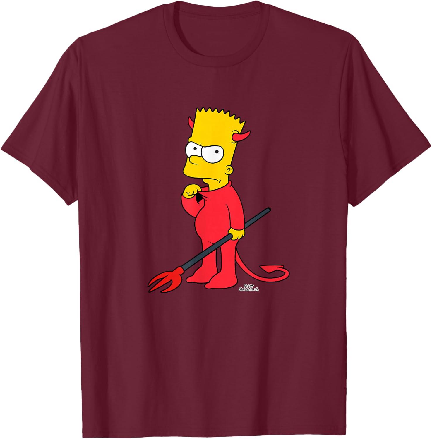The Simpsons Bart Devil Suit Treehouse of Horrors Halloween T-Shirt - T-Shirt | Maroon