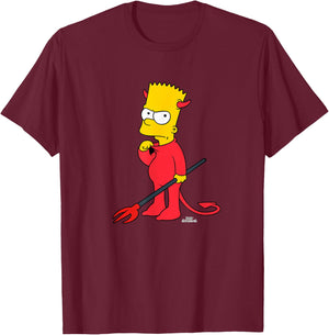 The Simpsons Bart Devil Suit Treehouse of Horrors Halloween T-Shirt - T-Shirt | Maroon