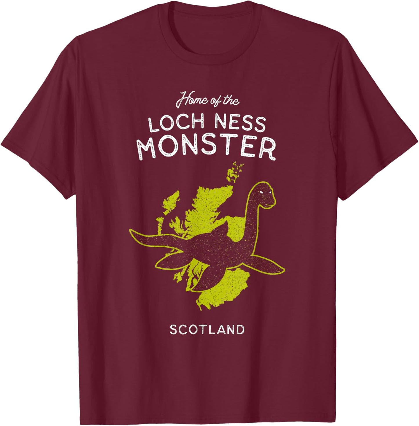 Home of the Loch Ness Monster – Scotland UK Cryptid T-Shirt - T-Shirt | Maroon