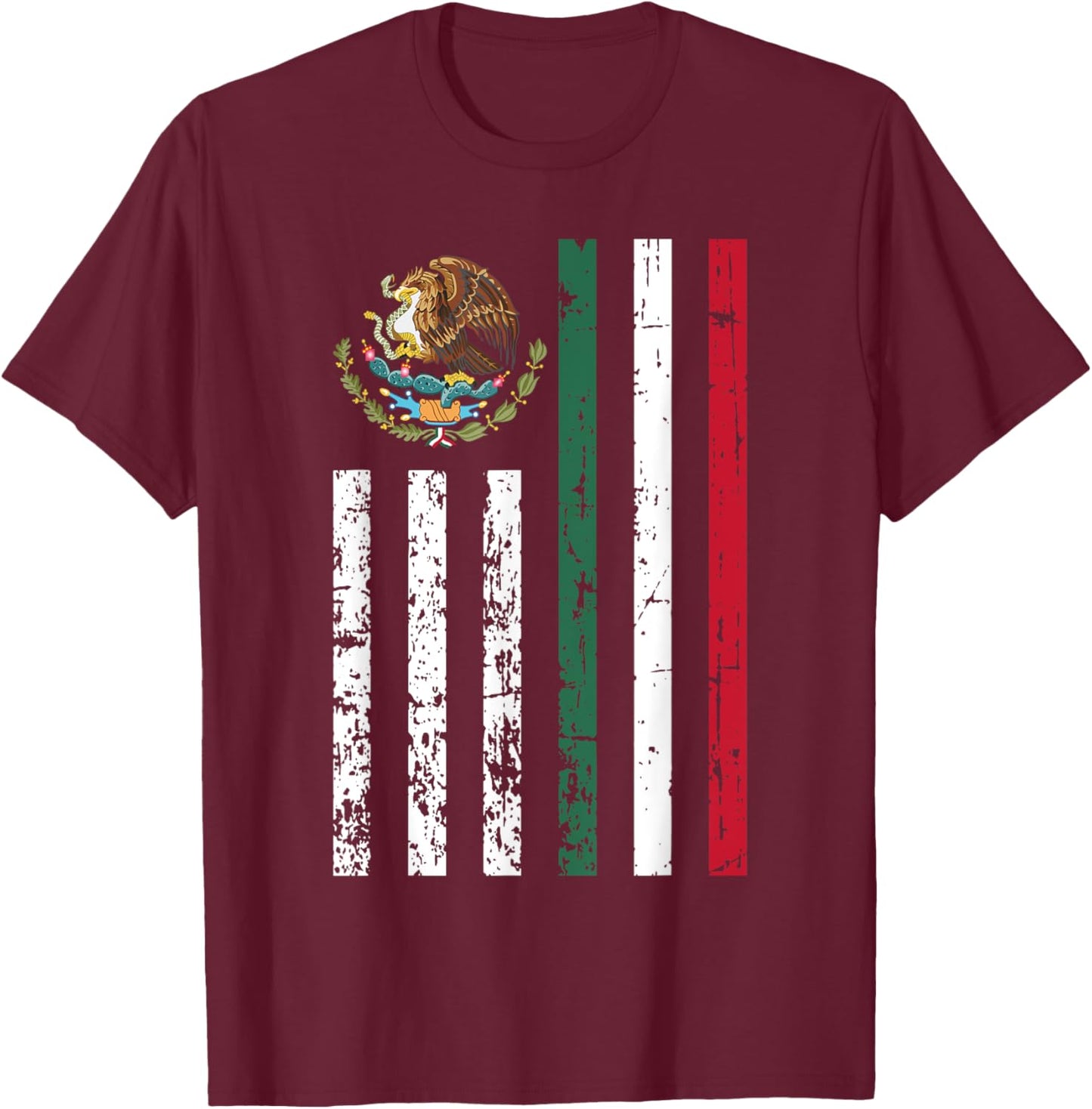 Half Mexican Half American Flag Cinco De Mayo Cool Patriotic T-Shirt - T-Shirt | Maroon