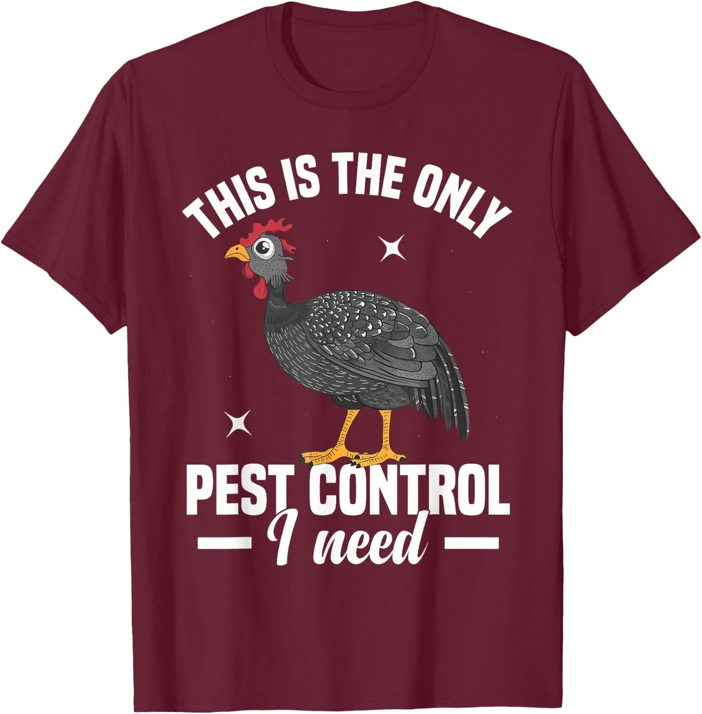 Guinea Hen Chicks Stuffed Animal Hen Farming Guinea Fowl T-Shirt - T-Shirt | Maroon