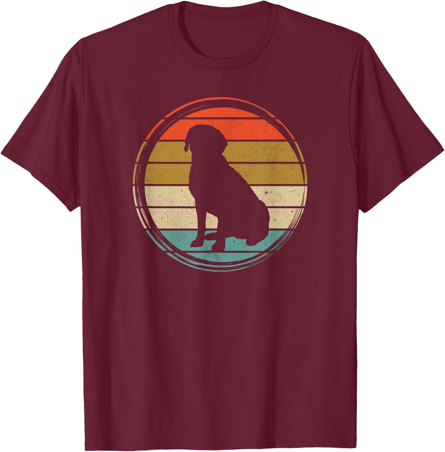 Black Yellow Chocolate Lab Vintage Labrador Men Women Kids T-Shirt - T-Shirt | Maroon
