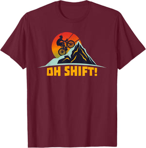 Bicyclist Distressed Oh Shift T shirt T-Shirt - T-Shirt | Maroon